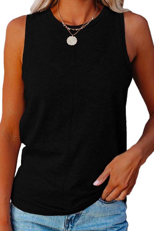 Priyavil Solid Crewneck Sleeveless Cozy Top