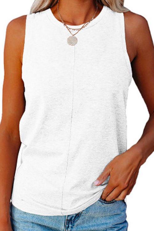 Priyavil Solid Crewneck Sleeveless Cozy Top