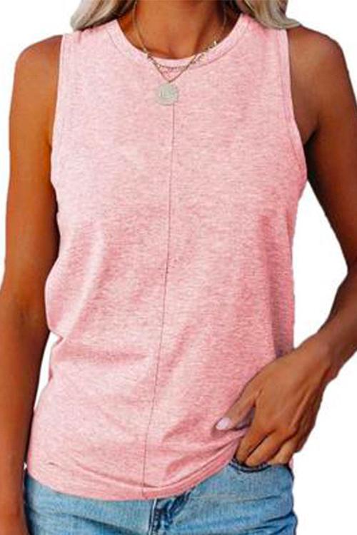 Priyavil Solid Crewneck Sleeveless Cozy Top