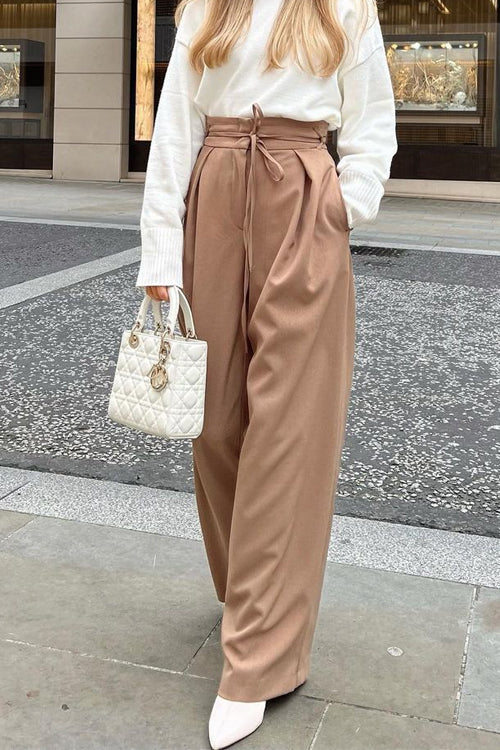 Priyavil High Waist Business Wide Leg Palazzo Pants