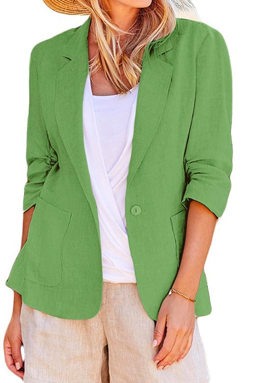 Priyavil Notch Lapel One Button Casual Blazer