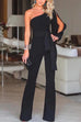 Priyavil One Shoulder Slit Sleeve Tie Knot Jumpsuit