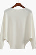 Priyavil Boat Neck Batwing Sleeves Ribbed Knit Sweater