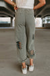 Priyavil Casual Tie Waist Ripped Cut Out Joggers