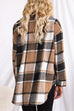 Priyavil Lapel Button Down Pockets Plaid Shacket Coat