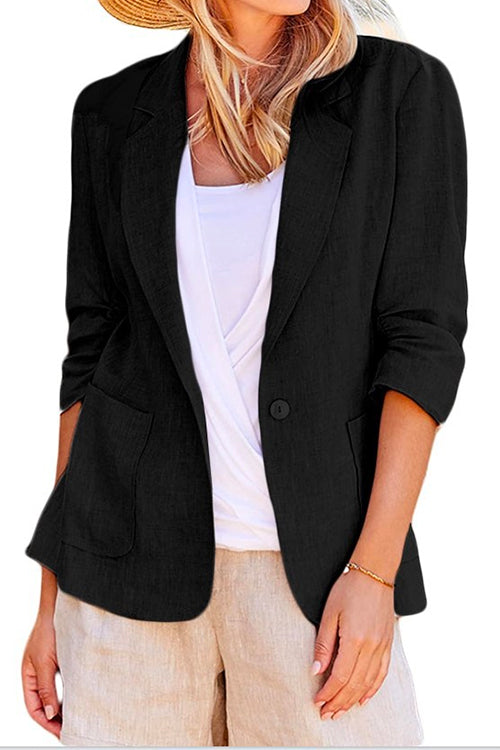 Priyavil Notch Lapel One Button Casual Blazer