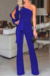 Priyavil One Shoulder Slit Sleeve Tie Knot Jumpsuit