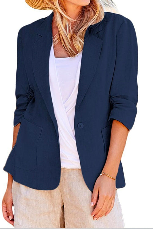 Priyavil Notch Lapel One Button Casual Blazer