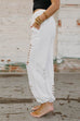 Priyavil Casual Tie Waist Ripped Cut Out Joggers
