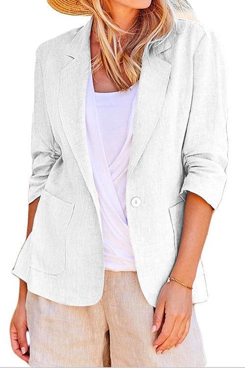 Priyavil Notch Lapel One Button Casual Blazer