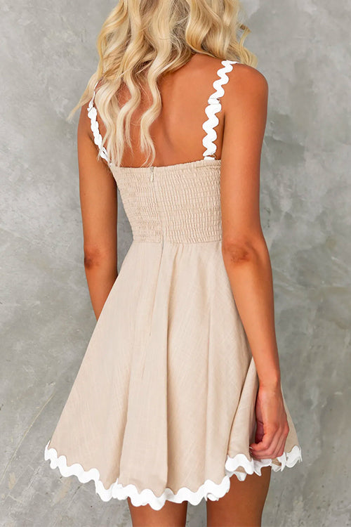 Priyavil Waisted Ric Rac Color Block Cami Sundress