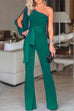 Priyavil One Shoulder Slit Sleeve Tie Knot Jumpsuit