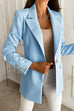 Priyavil Lapel Long Sleeve Button Down Blazer with Pockets