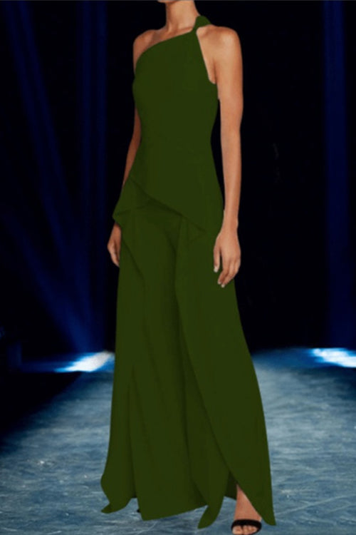 Priyavil One Shoulder Sleeveless High Waist Jumpsuit