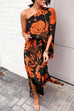 Priyavil Casual One Shoulder Side Split Printed Dress