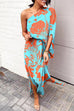Priyavil Casual One Shoulder Side Split Printed Dress