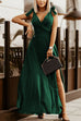 Priyavil Elegant Tie Shoulder High Split Swing Dress