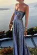 Priyavil Off Shoulder Sleeveless Cut Out Maxi Swing Dress