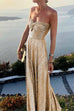 Priyavil Off Shoulder Sleeveless Cut Out Maxi Swing Dress