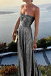 Priyavil Off Shoulder Sleeveless Cut Out Maxi Swing Dress