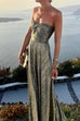 Priyavil Off Shoulder Sleeveless Cut Out Maxi Swing Dress