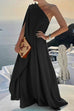 Priyavil One Shoulder High Waist Maxi Swing Dress