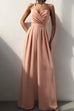 Priyavil Elegant Sleeveless Wide Leg Ruched Cami Jumpsuit