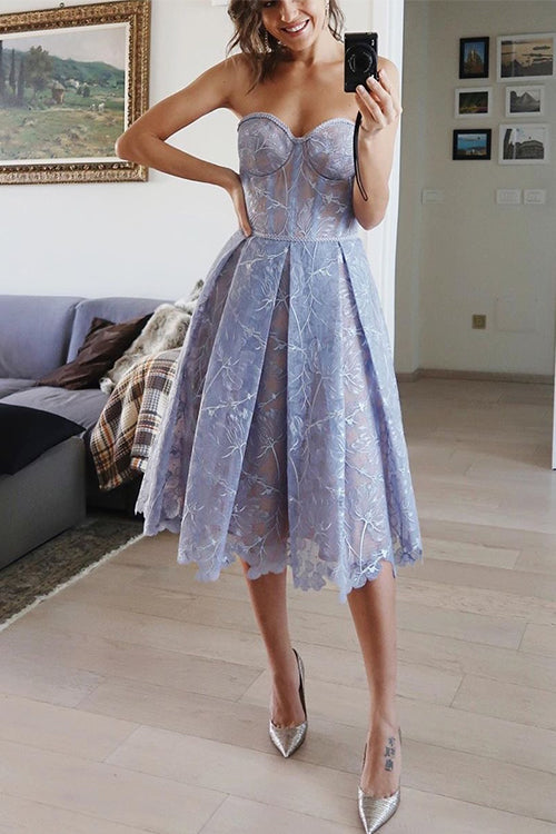 Priyavil Off Shoulder Sleeveless Lace Swing Dress