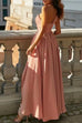 Priyavil Solid Sleeveless High Waist Slit Party Swing Dress