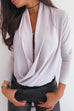 Priyavil Elegant Heap Collar Long Sleeve Top