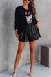 Priyavil Stylish Elastic Waist Ruched Sequin Shorts