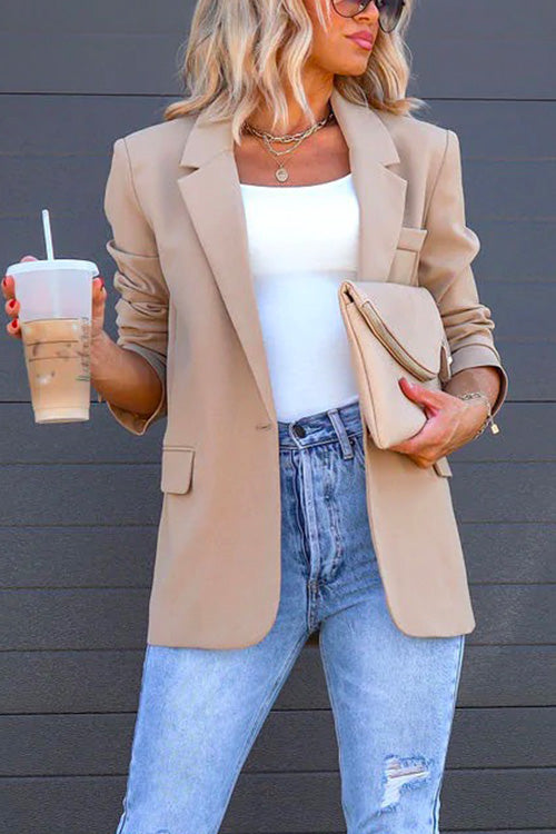Priyavil Lapel One Button Solid Office Blazer