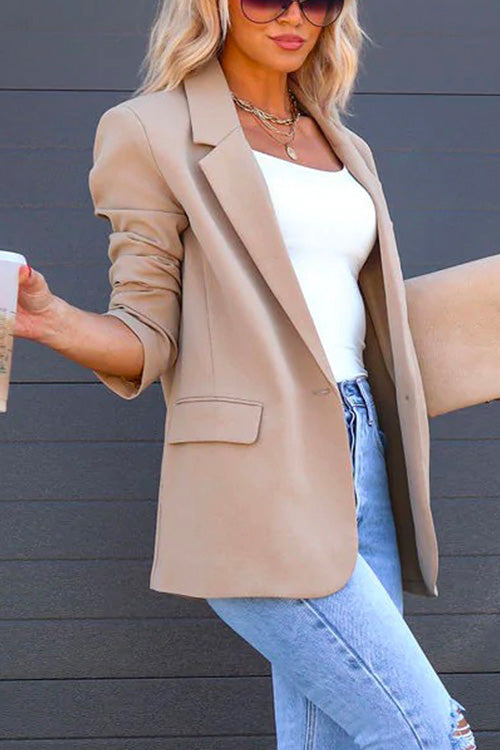 Priyavil Lapel One Button Solid Office Blazer