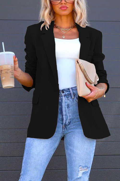 Priyavil Lapel One Button Solid Office Blazer
