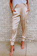 Priyavil Fashion Style High Waist Satin Pants with Pockets