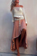 Priyavil Crewneck Hollow Out Crop Top Sweater