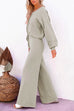 Priyavil Round Neck Pullover Drawstring Waist Wide Leg Pants Loungewear Set