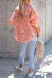Priyavil Raw Hem Printed Autumn Denim Shirt Coat