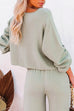 Priyavil Round Neck Pullover Drawstring Waist Wide Leg Pants Loungewear Set
