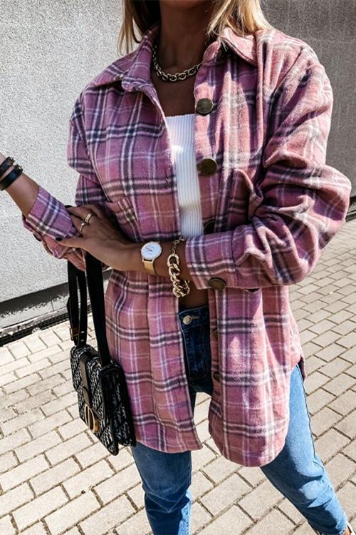 Priyavil Classic Button Down Boyfriend Plaid Shirts