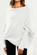 Priyavil Solid Batwing Sleeves Slouchy Knit Sweater