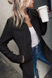 Priyavil Stand Notch Collar Open Front Blazer Jacket