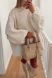 Priyavil Drop Shoulder Plain Casual Pullover Sweater
