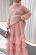 Priyavil Turtleneck Drop Shoulder Fluffy Pullover Sweater