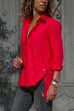 Priyavil Side Buttons Long Sleeves Irregular Hem Blouse Shirt