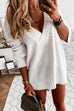 Priyavil Solid V Neck Drop Shoulder Knit Sweater