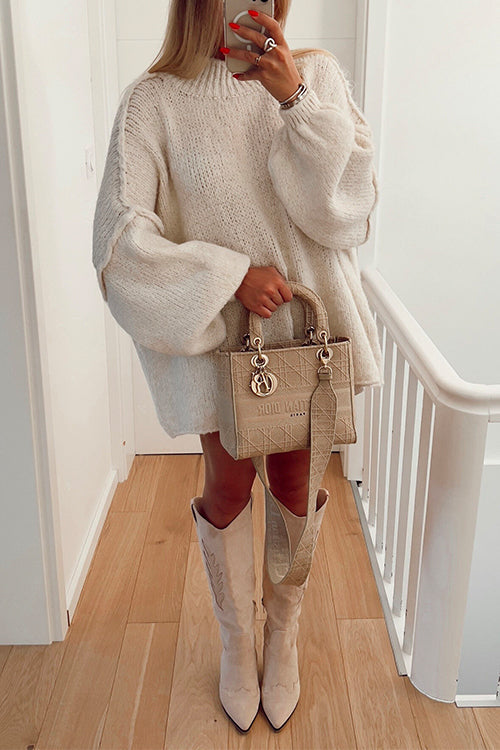 Priyavil Drop Shoulder Plain Casual Pullover Sweater