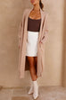 Priyavil Open Front Dolman Sleeves Pocketed Long Knit Cardigan