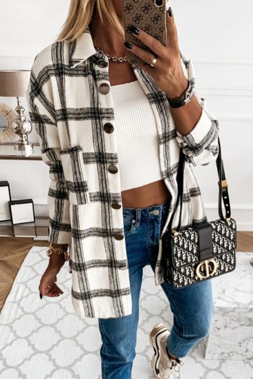 Priyavil Classic Button Down Boyfriend Plaid Shirts