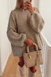 Priyavil Drop Shoulder Plain Casual Pullover Sweater